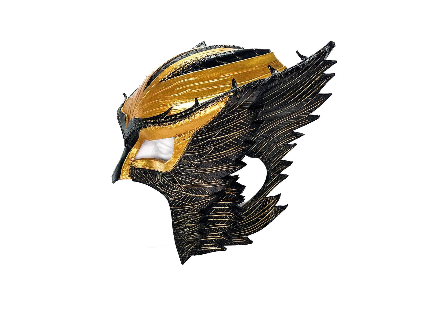 Winged Helmet Genuine Leather Mask - 