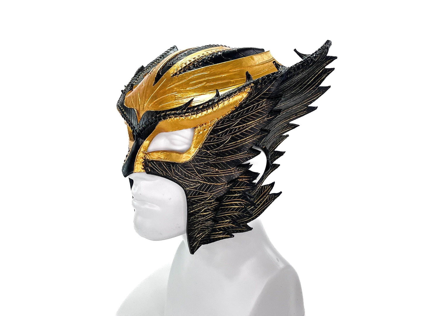 Winged Helmet Genuine Leather Mask - 
