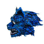 In Stock - The Blue Lycan - Handmade Genuine Leather Helmet Mask - 