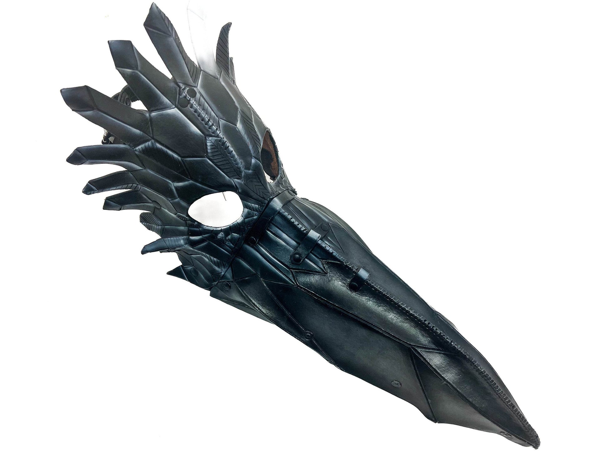 Large Raven Plague Doctor Handmade Genuine Leather Mask - 