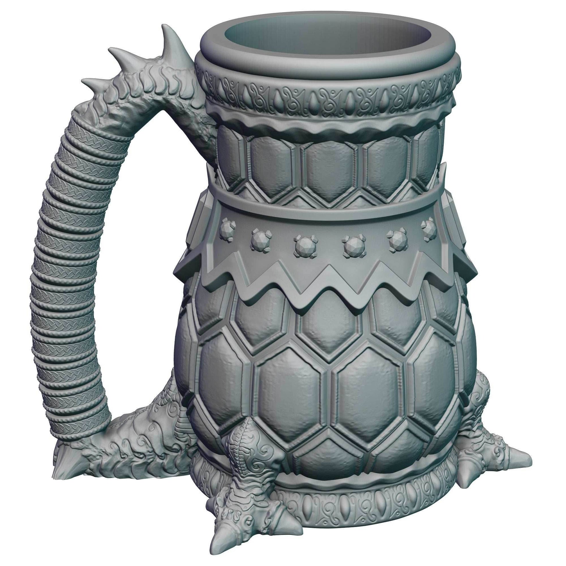 Dragon-Blooded 3D Printed Mythic Mug Stein | Tabletop RPG Gaming Cosplay - Dungeons and Dragon DnD D&D Wargaming | Koozie Can Holder - Black / Non Threaded-No Lid