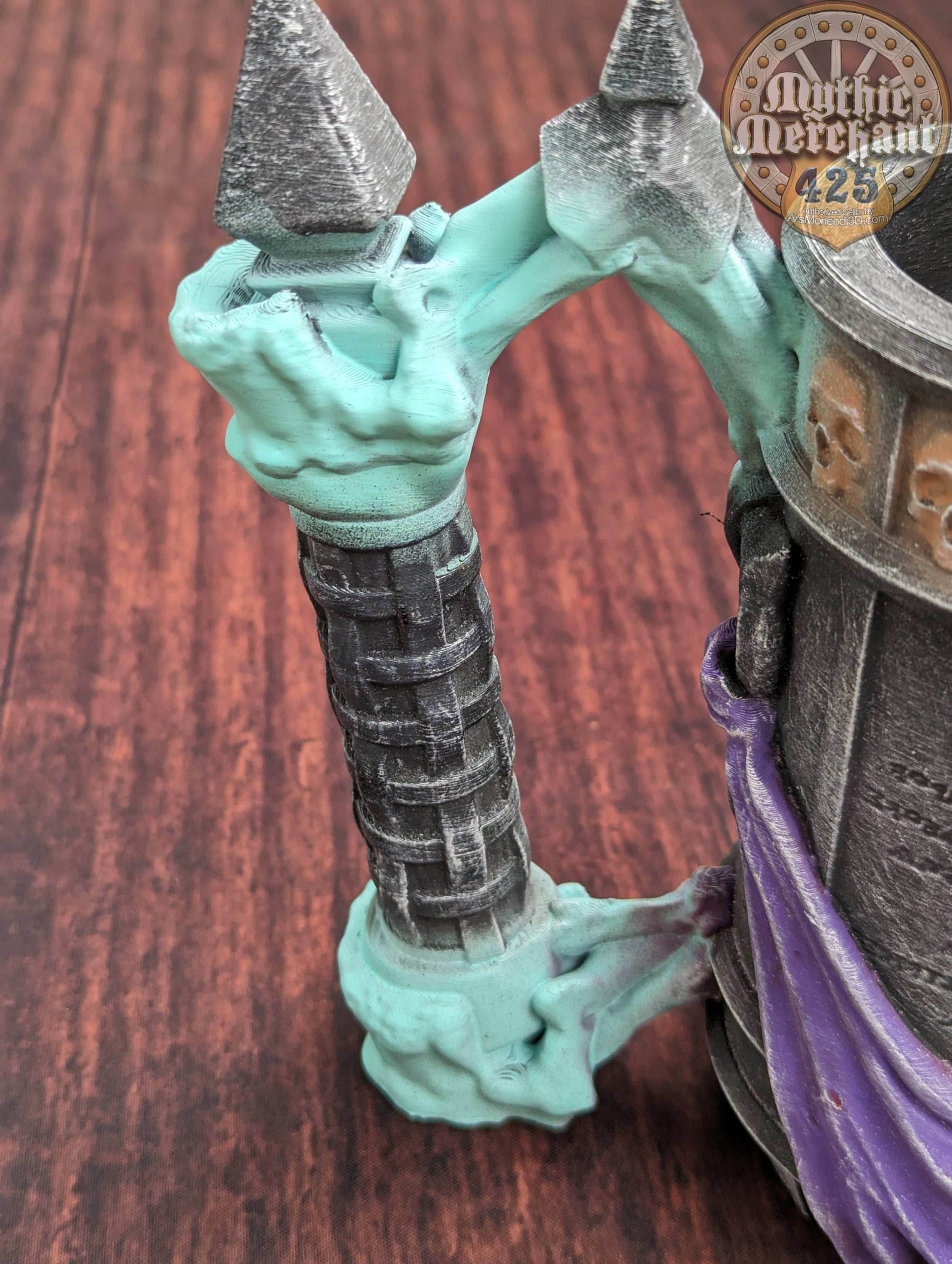 Necromancer 3D Printed Can Holder- Mythic Mugs Collection by Ars Moriendi 3D- Embrace the Dark Arts! - Black / Non Threaded-No Lid