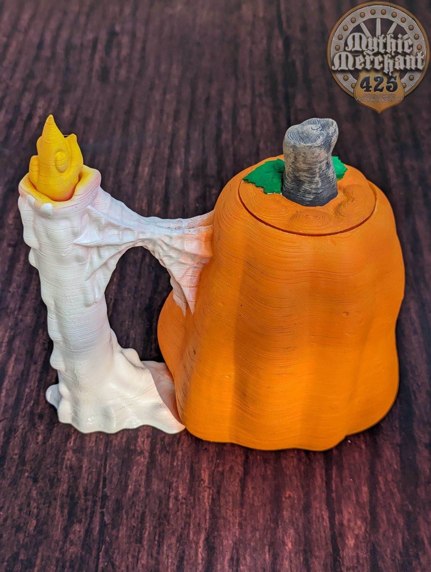 Jack O' Lantern Can Holder- Mythic Mugs Collection by Ars Moriendi 3D- Embrace the Spirit of Halloween! - Black / Non Threaded-No Lid
