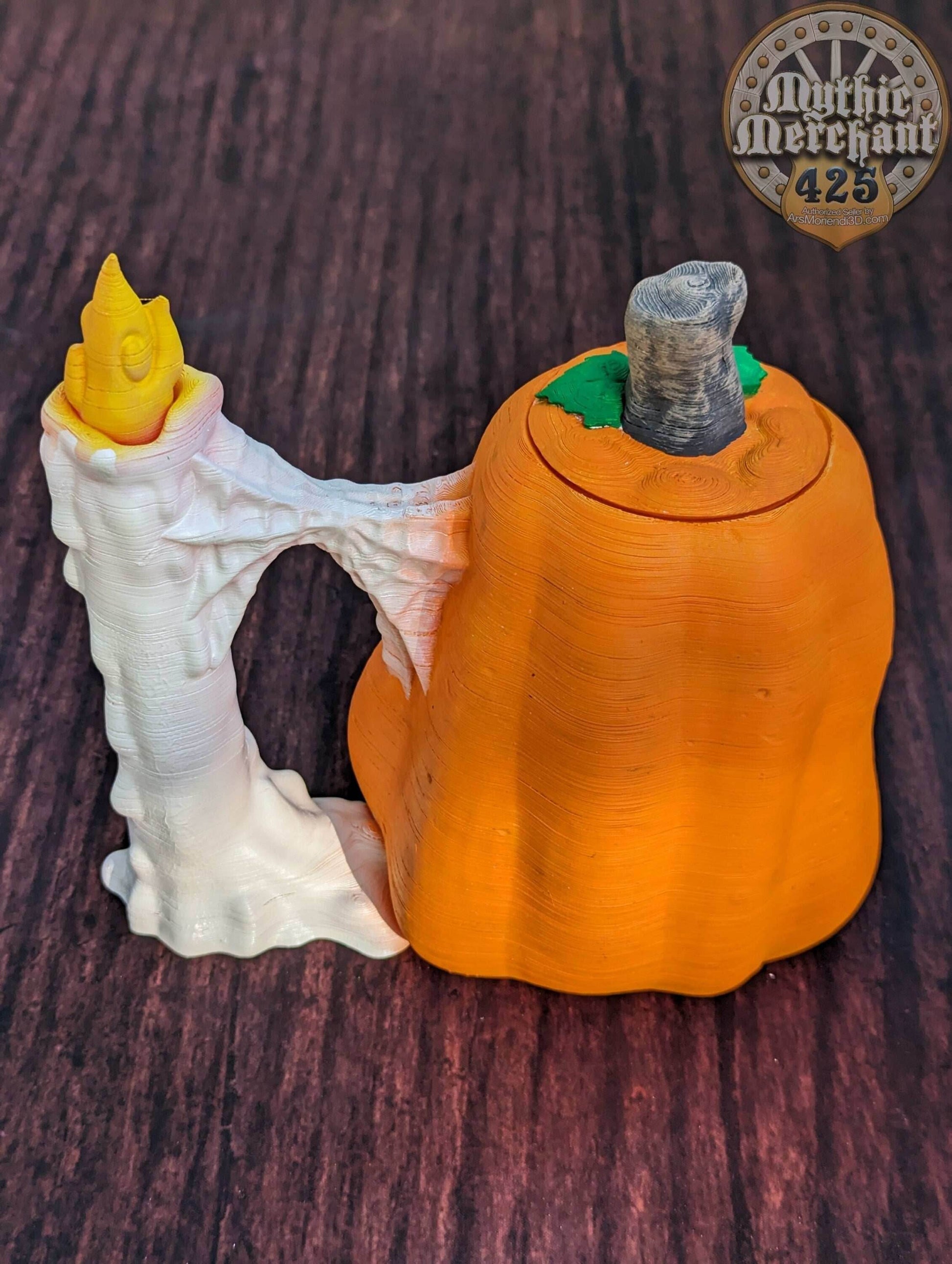 Jack O' Lantern Can Holder- Mythic Mugs Collection by Ars Moriendi 3D- Embrace the Spirit of Halloween! - Black / Non Threaded-No Lid