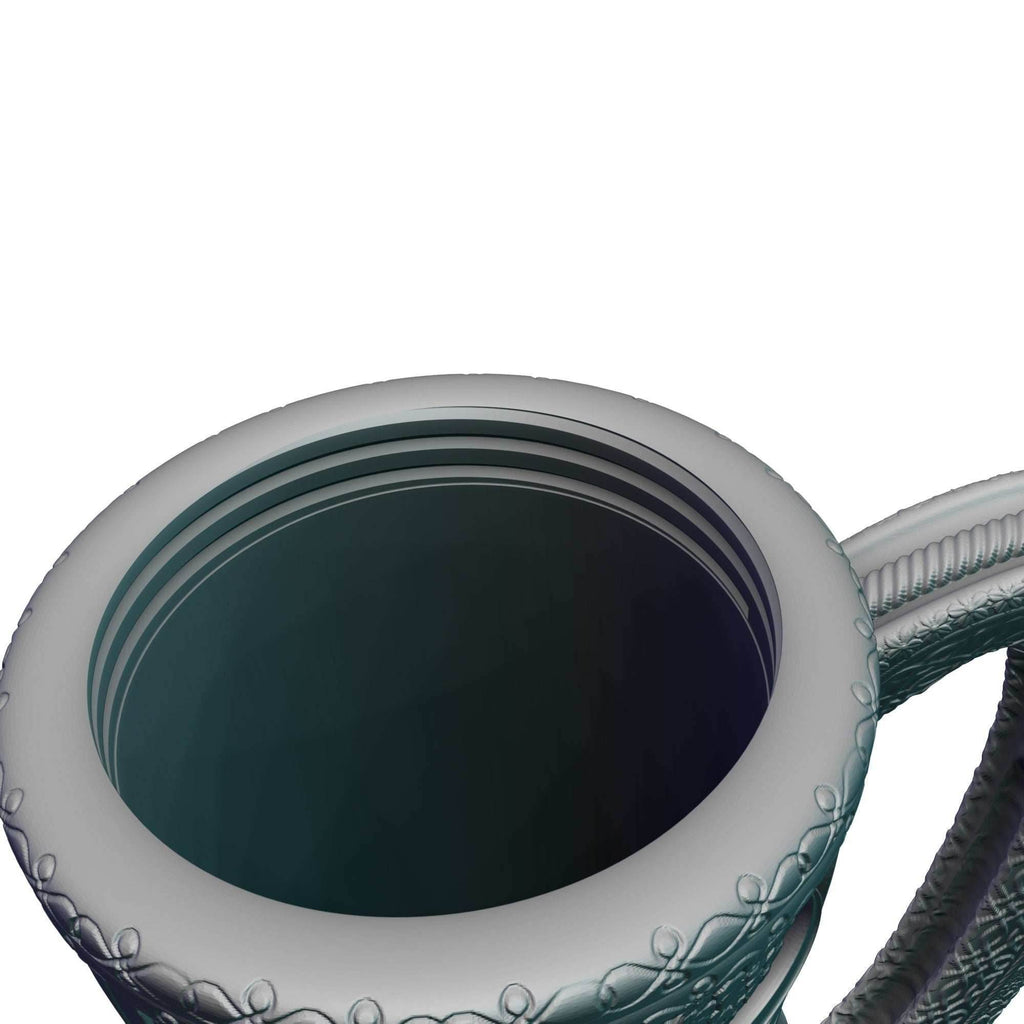 Elven 3D Printed Can Holder| Koozie | Elf Mug Stein | Mythic Mugs Collection by Ars Moriendi 3D- Embrace the Elegance of Elven Enchantment! - Black / Non Threaded-No Lid