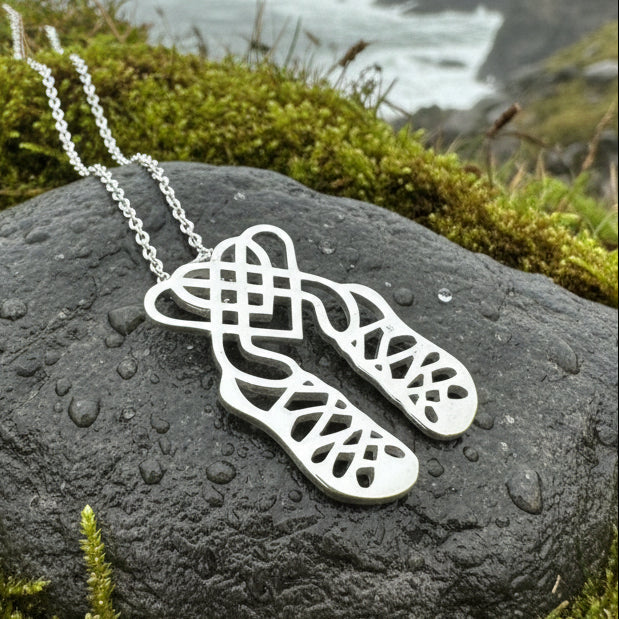 Celtic Heart Irish Dance Shoes Necklace