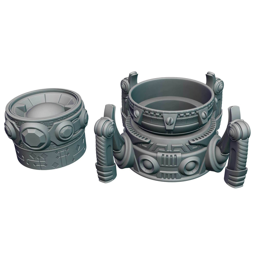 Artificer Class 3D Printed RPG Dice Jail | Dice Vault | D20 Dice Box | Steampunk Cosplay | Mythic Mugs- Rolling with Ingenious Style! - Black / Yes- Include Random Dice Set