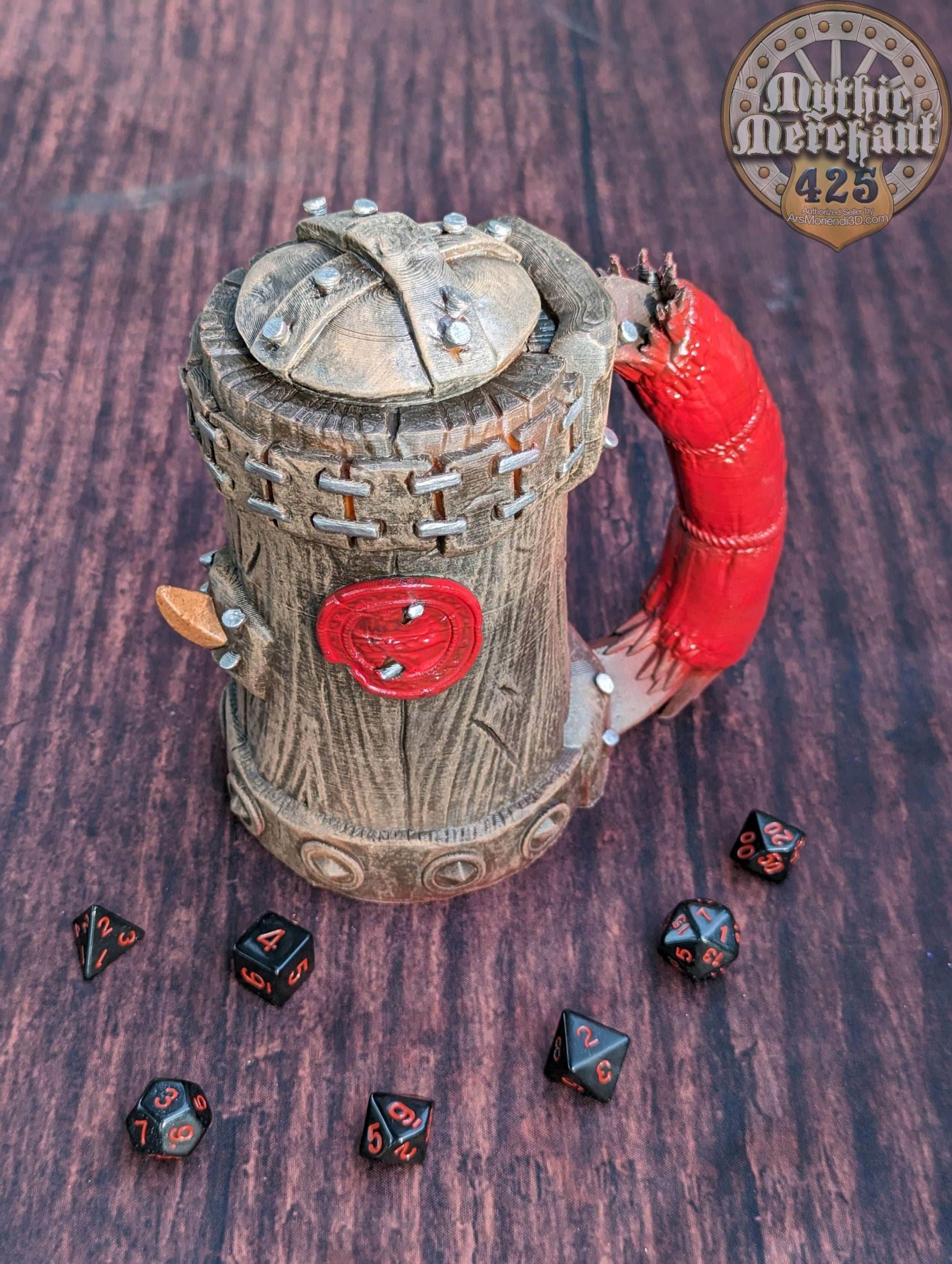 Orc 3D Printed Koozie | DnD Can Holder | RPG Stein | Table Coaster | Mythic Mugs by Ars Moriendi 3D - Embrace the Strength of the Orcs!!! - Black / Non Threaded-No Lid