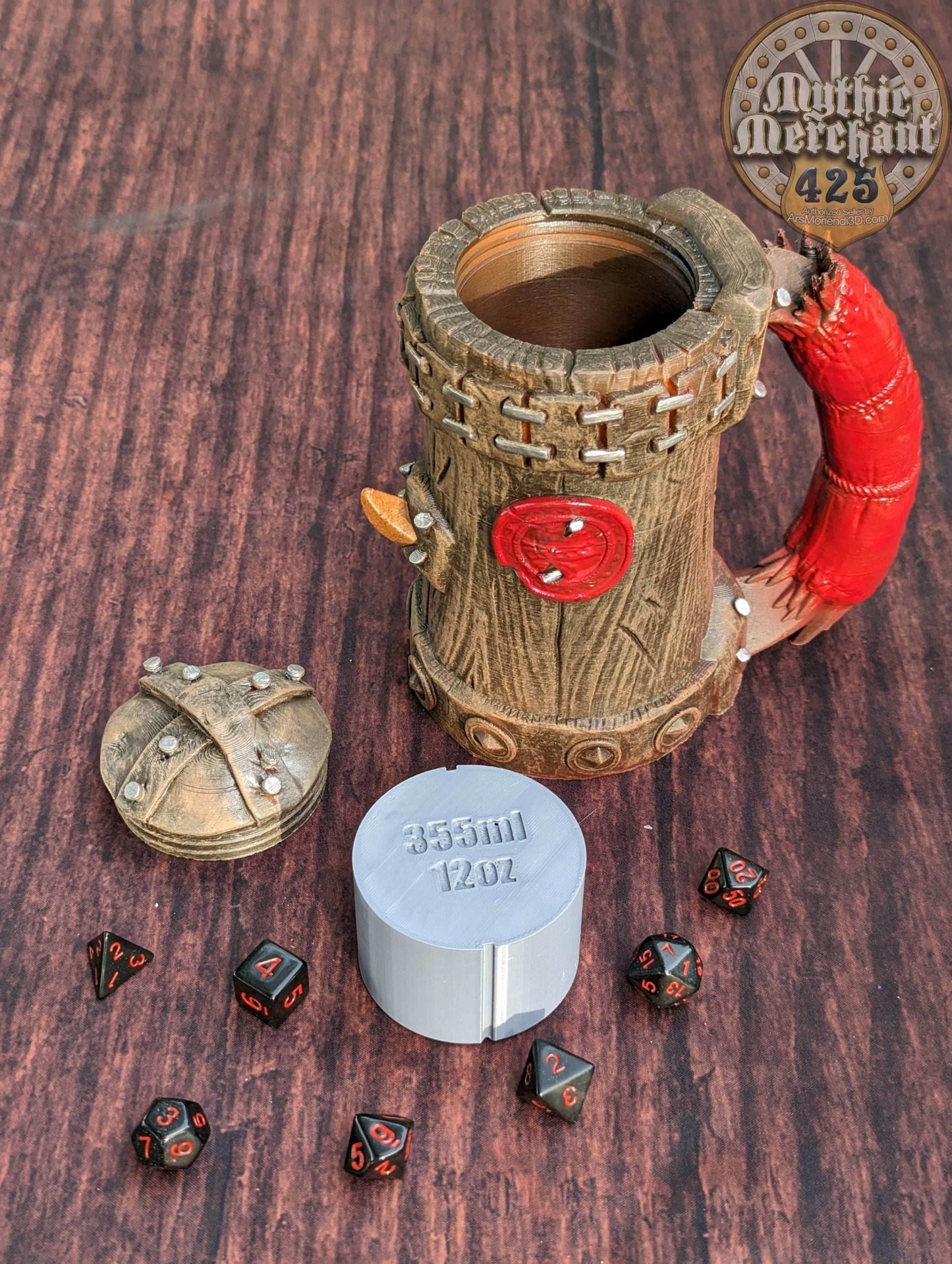 Orc 3D Printed Koozie | DnD Can Holder | RPG Stein | Table Coaster | Mythic Mugs by Ars Moriendi 3D - Embrace the Strength of the Orcs!!! - Black / Non Threaded-No Lid