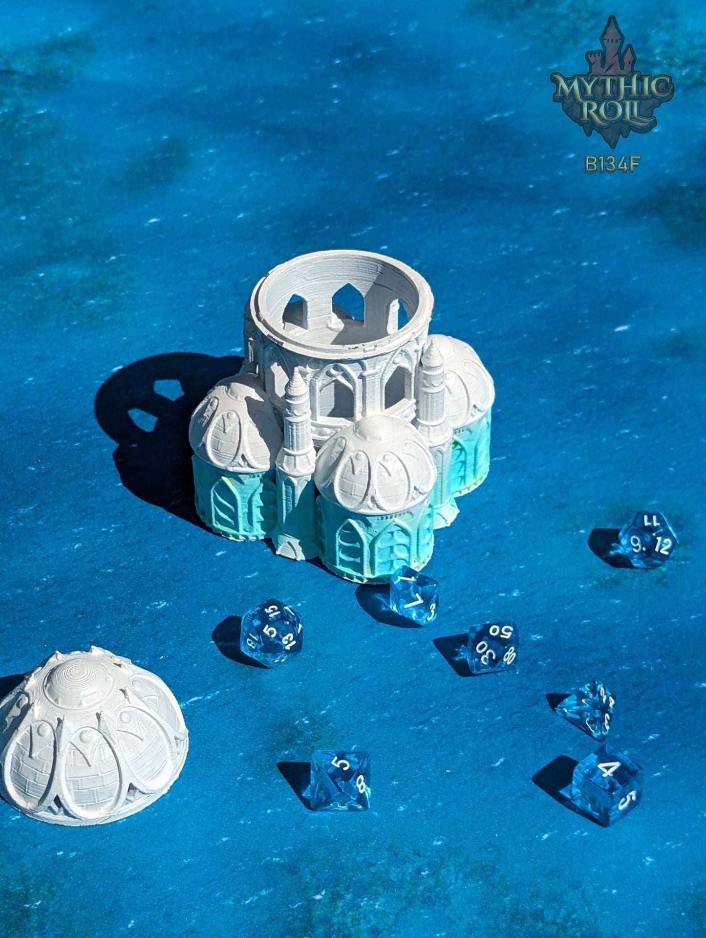 Siren 3D Printed Dice Vault - Mythic Roll Collection by Unchained Games | RPG Dice Jail | D20 Dice Box | - Enchanted Depths of Timeless Seas - Black / Yes- Include Random Dice Set