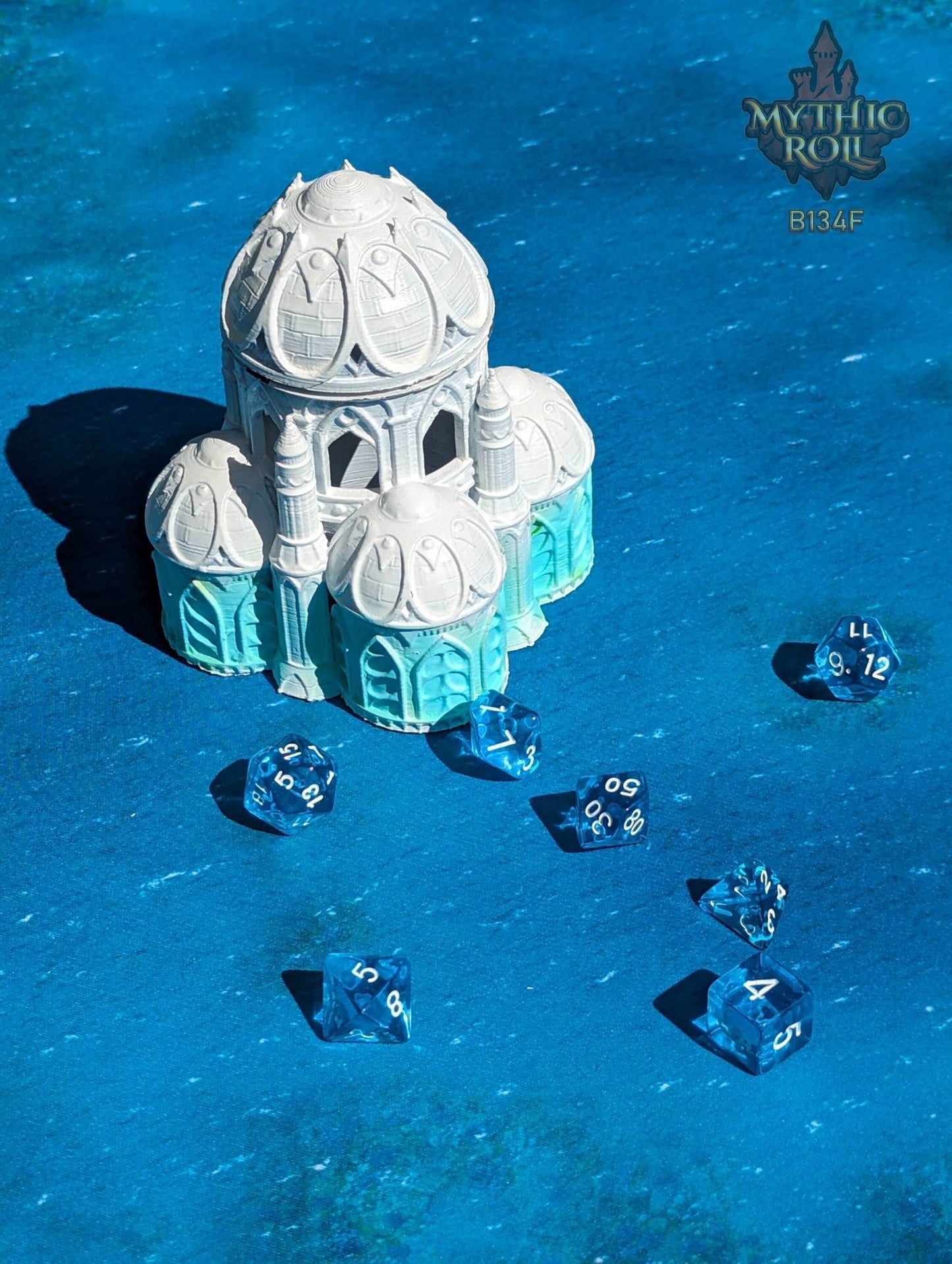 Siren 3D Printed Dice Vault - Mythic Roll Collection by Unchained Games | RPG Dice Jail | D20 Dice Box | - Enchanted Depths of Timeless Seas - Black / Yes- Include Random Dice Set