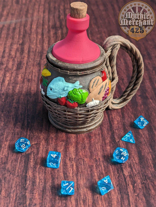 Halfling Hobbit 3D Printed Can Holder- Mythic Mugs Collection by Ars Moriendi 3D- Embark on a Hobbit's Journey! - Black / Non Threaded-No Lid