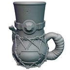 Wizard 3D Printed Mythic Mug Dice Vault & DnD Can Holder- Mythic Mugs- Ars Moriendi 3D - Unlock Arcane Wonders! - Black / Non Threaded-No Lid