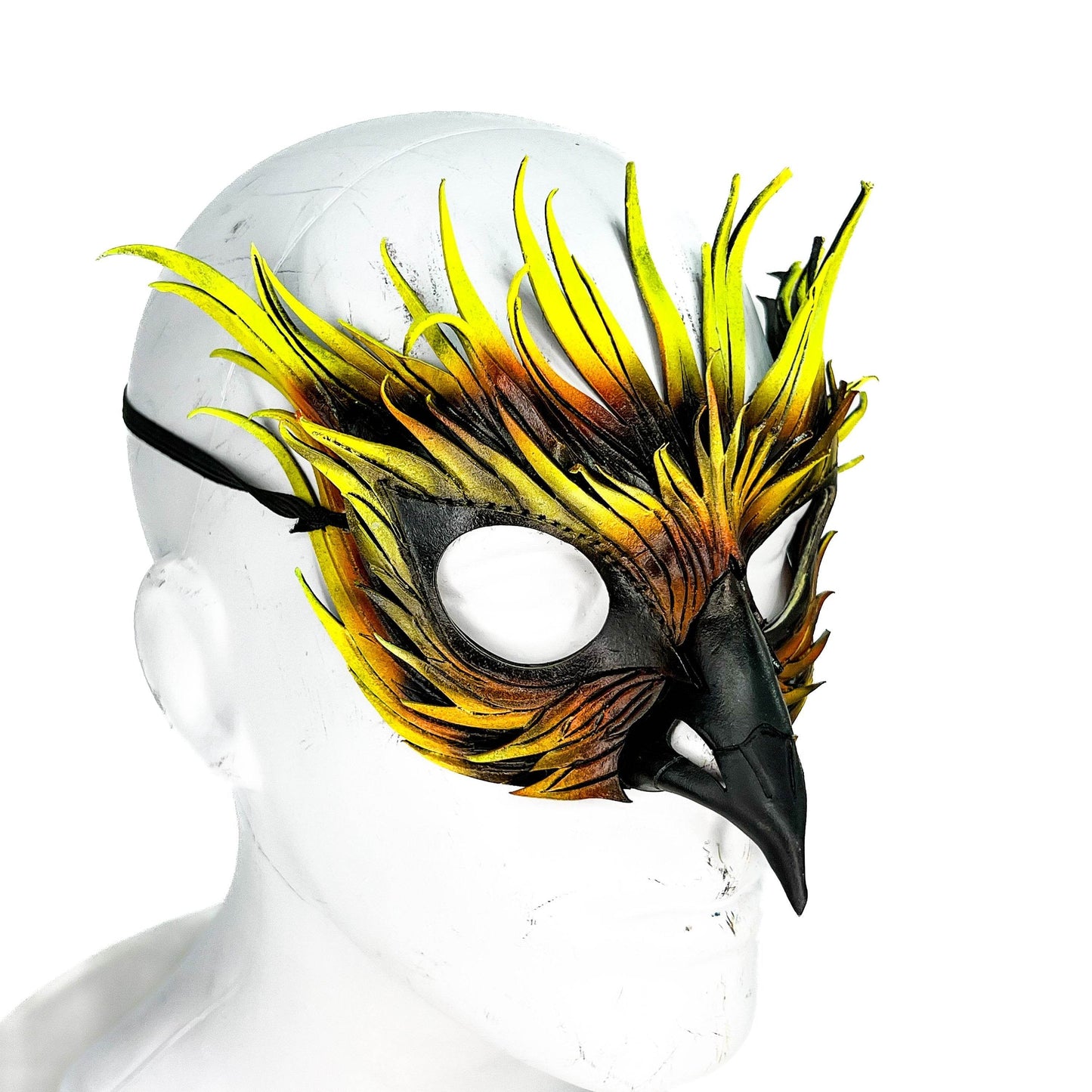 Layered Phoenix Handmade Genuine Leather Mask - 