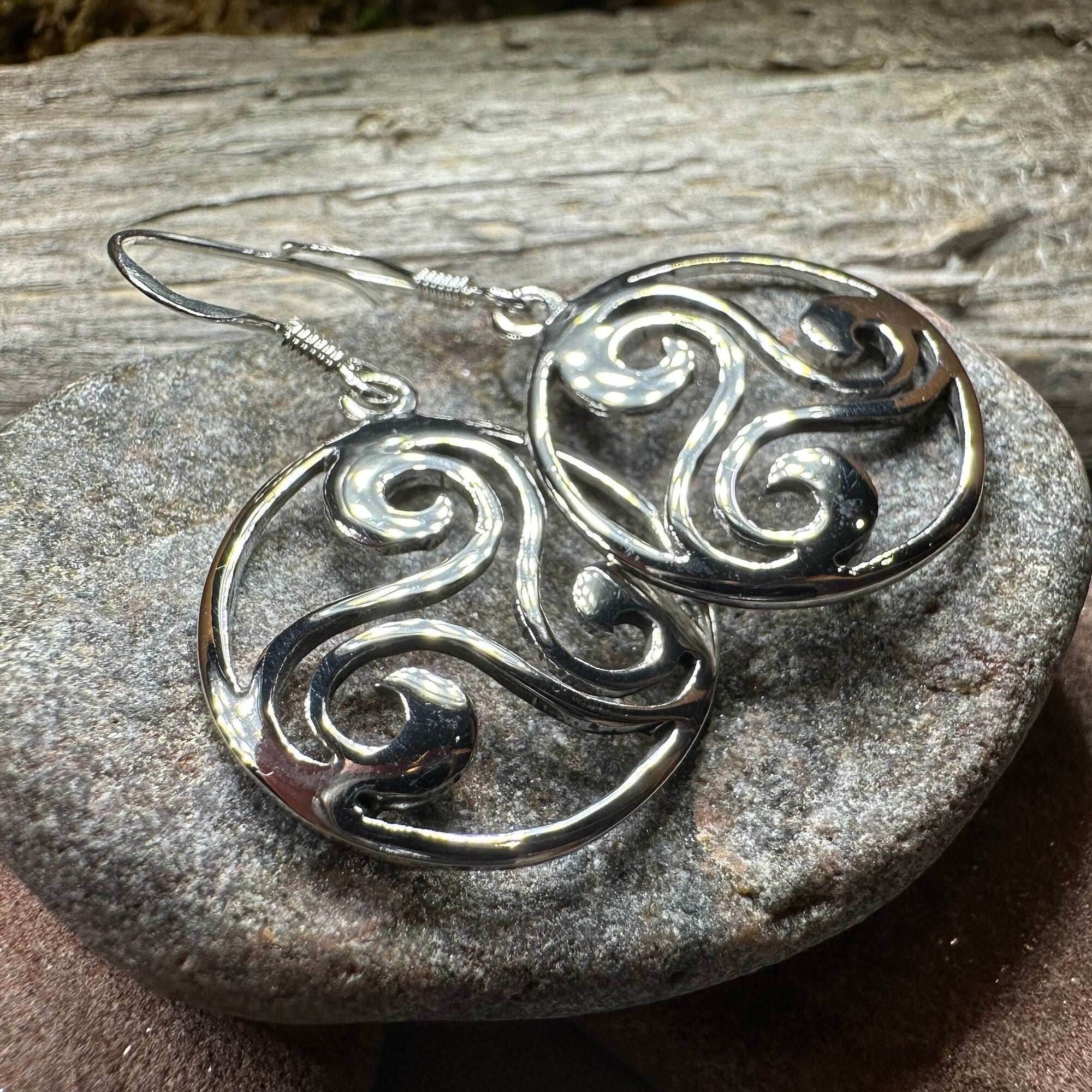 Grianan Celtic Spiral Earrings - 