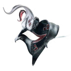 The Joker's Card-Joker Jester Handmade Genuine Leather Mask in Red - 