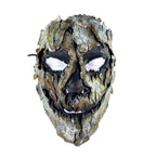 Genuine Leather Mask - Shattered Metal Paint - Handmade Full Face Cover for Halloween, Performance or Cosplay Costume - 