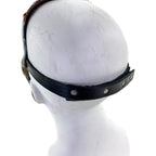 Invader - Genuine Leather Mask in Corroded Metallic Paint - Handmade Full Face Cover for Halloween, Performance or Cosplay - 
