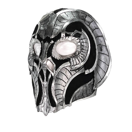 Battle Mask - Handmade Genuine Leather Mask in Silvers and Matte Black - 