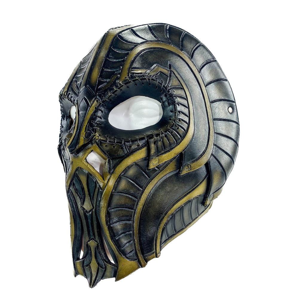Handmade Genuine Leather Mask in Natural Colors - 