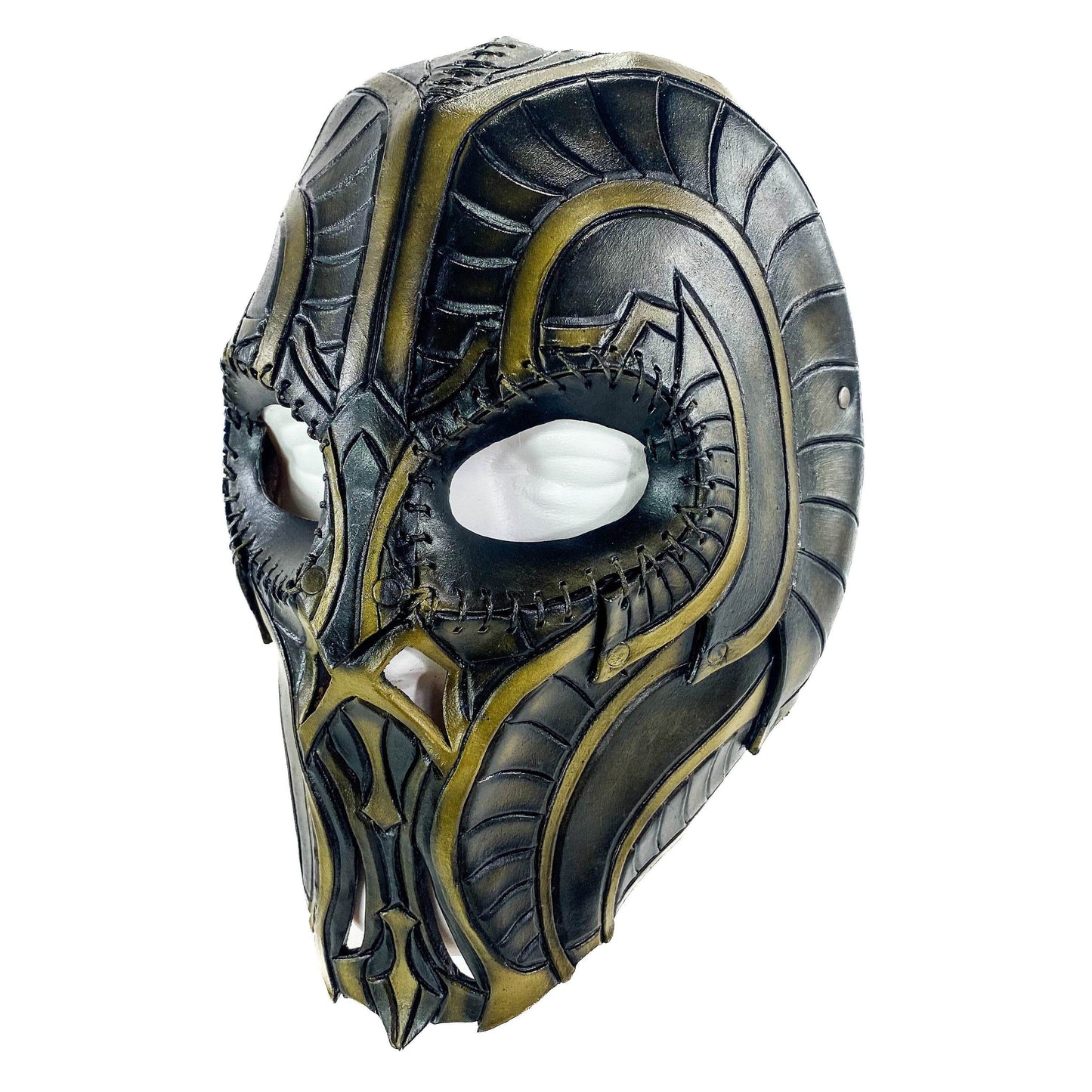 Handmade Genuine Leather Mask in Natural Colors - 