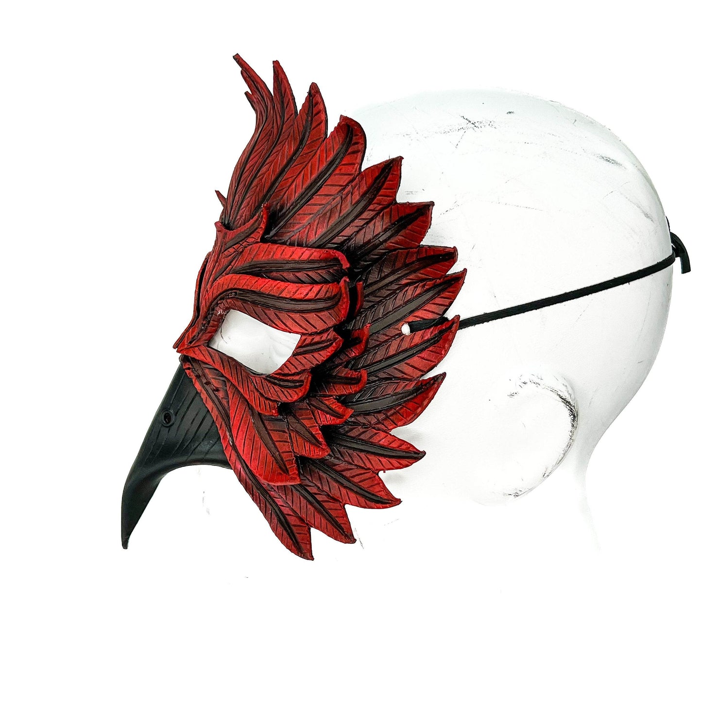 Red Bird Handmade Genuine Leather Mask - 