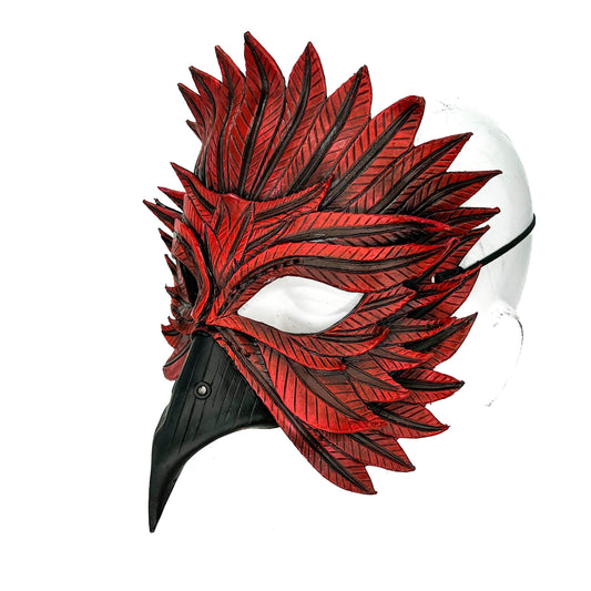 Red Bird Handmade Genuine Leather Mask - 
