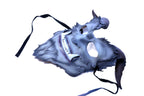 The Beast - Articulating Jaw Handmade Genuine Leather Mask with Horns in Natural Colors - 