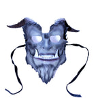 The Beast - Articulating Jaw Handmade Genuine Leather Mask with Horns in Natural Colors - 