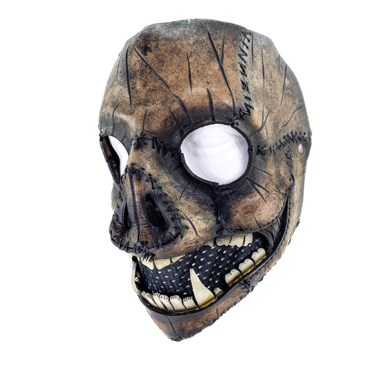 Evil Swine - Genuine Leather Mask - Charred Remains Horror Pig - Handmade Full Face Cover for Halloween or Performance Costume - 