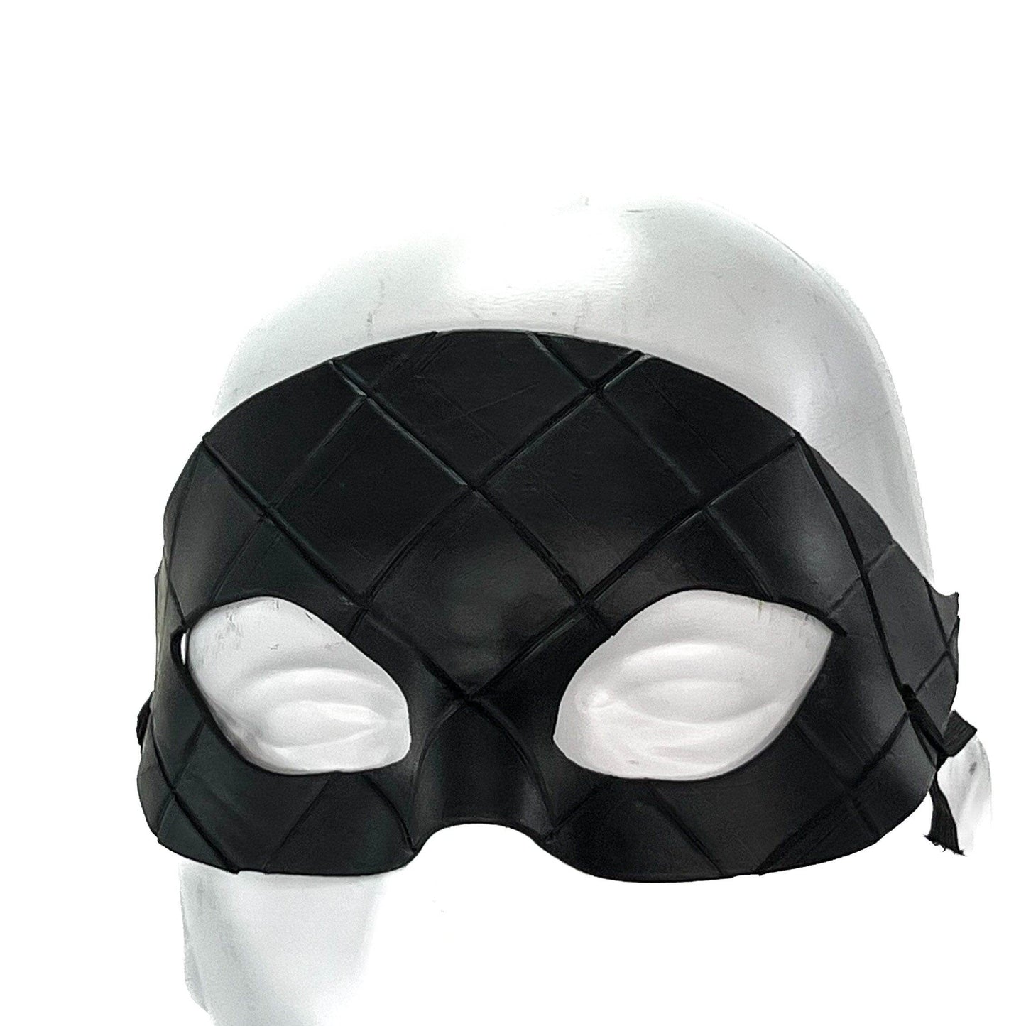 Masquerade Handmade Genuine Leather Mask in Black for Masquerades Halloween or Cosplay - 