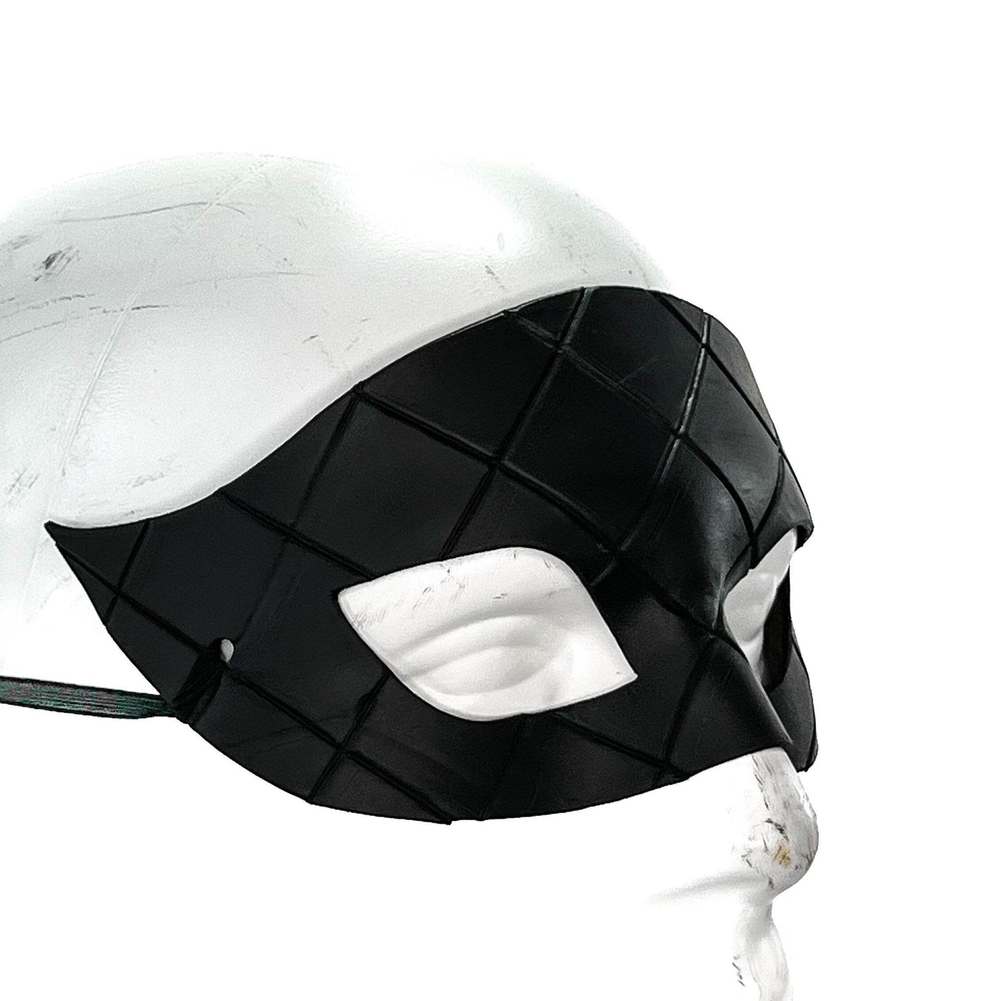 Masquerade Handmade Genuine Leather Mask in Black for Masquerades Halloween or Cosplay - 