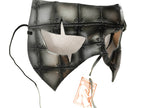Silver Handmade Genuine Leather Mask in Rusted Steel Pattern - 