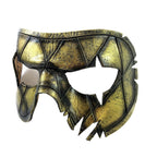 Harlequin Handmade Genuine Leather Mask in Gold - 