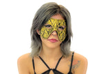 Dual Layer Handmade Genuine Leather Mask in Gold and Black - 