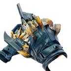 One Set of Two Handcrafted Genuine Leather Gloves with Claws in Hawk Colors - 