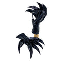 One Set of Two Handcrafted Genuine Leather Gloves with Claws in Black - 