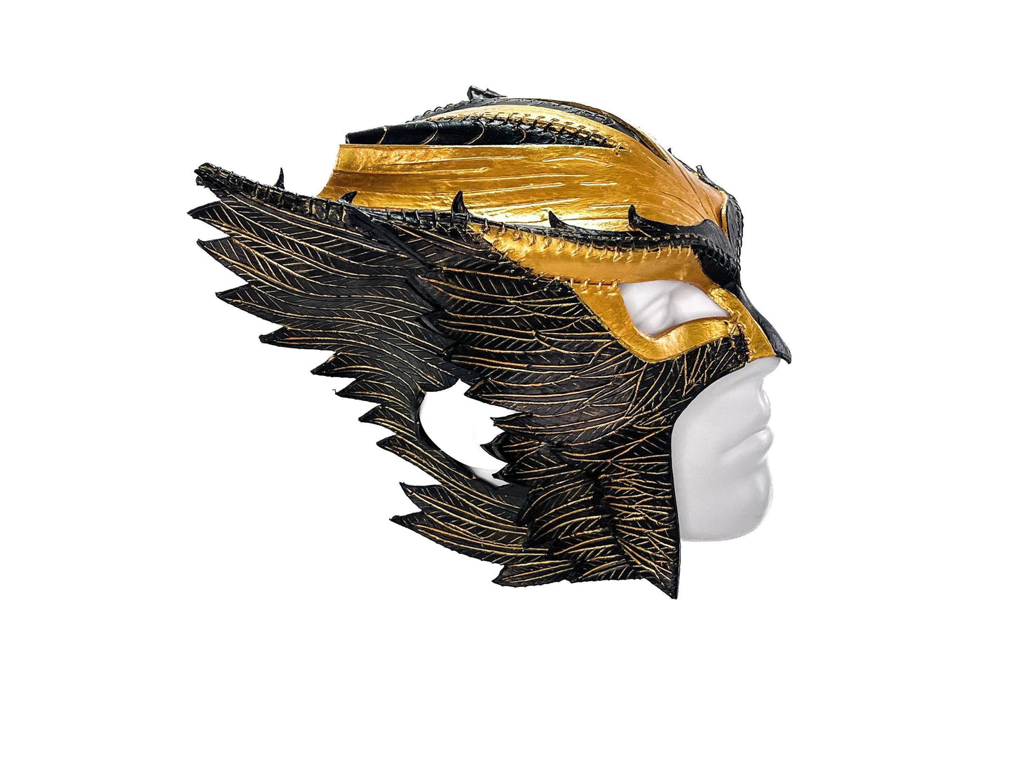 Winged Helmet Genuine Leather Mask - 