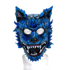 In Stock - The Blue Lycan - Handmade Genuine Leather Helmet Mask - 