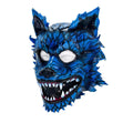In Stock - The Blue Lycan - Handmade Genuine Leather Helmet Mask - 