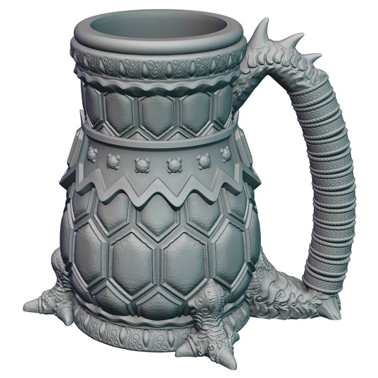 Dragon-Blooded 3D Printed Mythic Mug Stein | Tabletop RPG Gaming Cosplay - Dungeons and Dragon DnD D&D Wargaming | Koozie Can Holder - Black / Non Threaded-No Lid