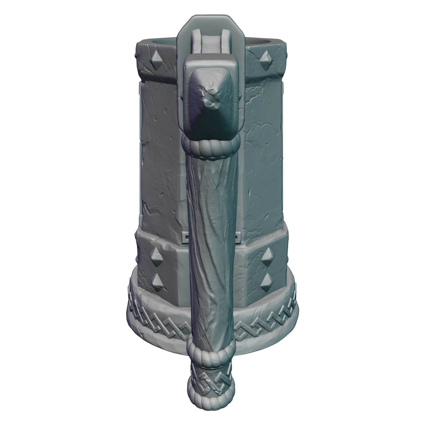 Dwarven 3D Printed Mythic Mug Drink Koozie | Dwarf Dice Vault | Mug Stein | Tabletop RPG Gaming Cosplay - Dungeons and Dragon DnD Wargaming - Black / Non Threaded-No Lid
