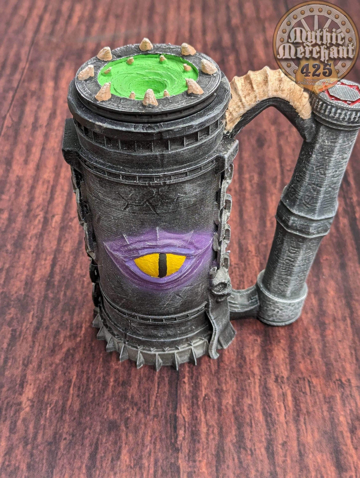 Warlock 3D Printed Can Holder- Mythic Mugs Collection by Ars Moriendi 3D- Unlock Mystic Secrets! - Black / Non Threaded-No Lid