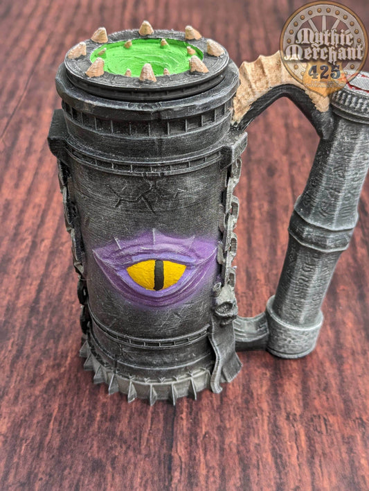 Warlock 3D Printed Can Holder- Mythic Mugs Collection by Ars Moriendi 3D- Unlock Mystic Secrets! - Black / Non Threaded-No Lid