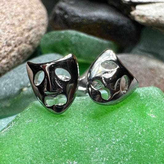 Theater Mask Stud Earrings - 