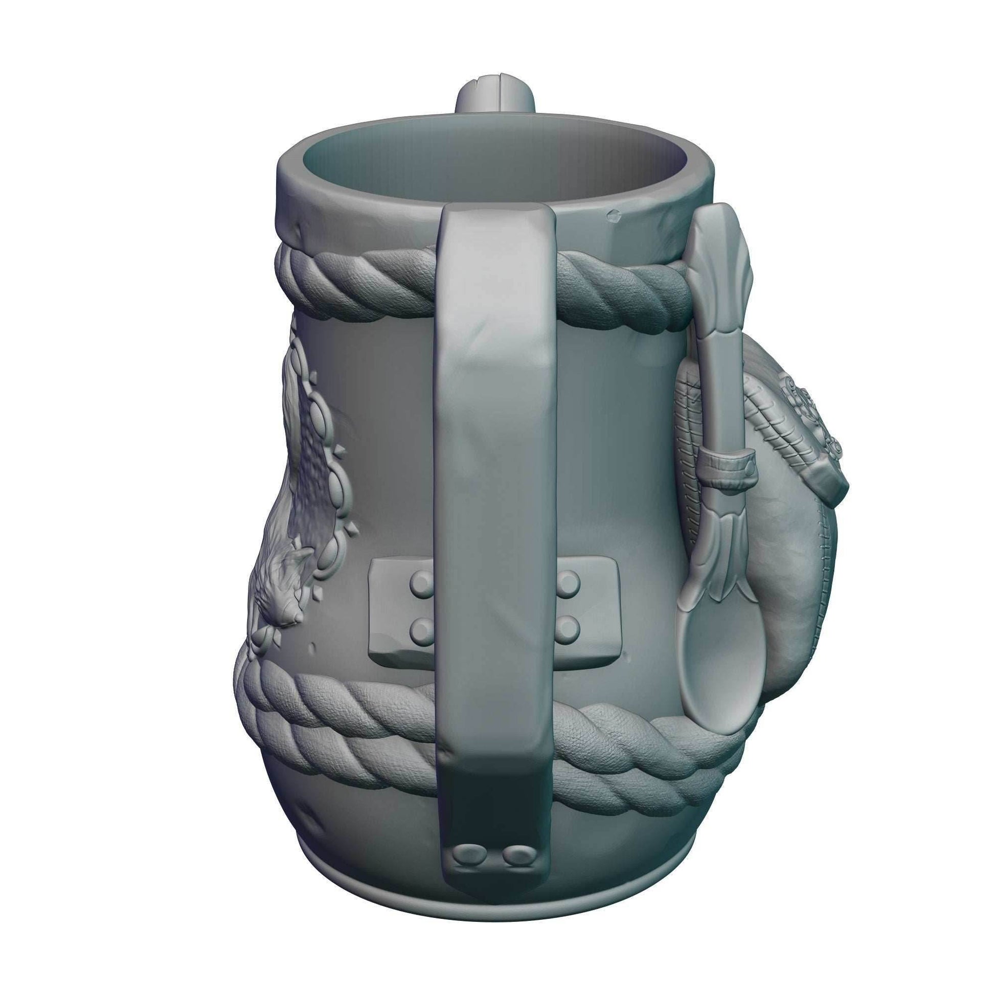 Gnome 3D Printed Can Holder- Mythic Mugs Collection by Ars Moriendi 3D- Embrace the Whimsy of the Gnomes! - Black / Non Threaded-No Lid