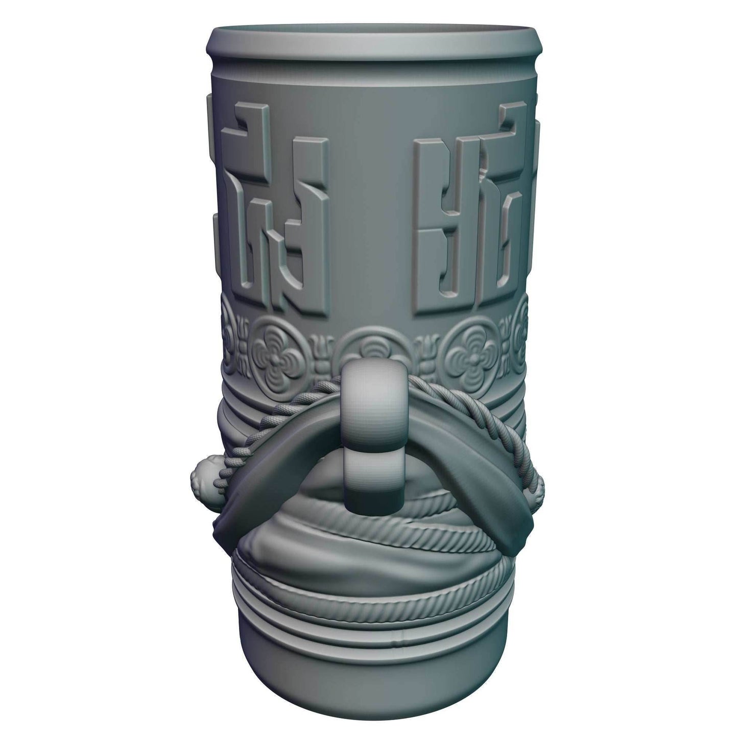 Monk 3D Printed Can Holder- Mythic Mugs Collection by Ars Moriendi 3D- Embrace the Tranquility! - Black / Non Threaded-No Lid