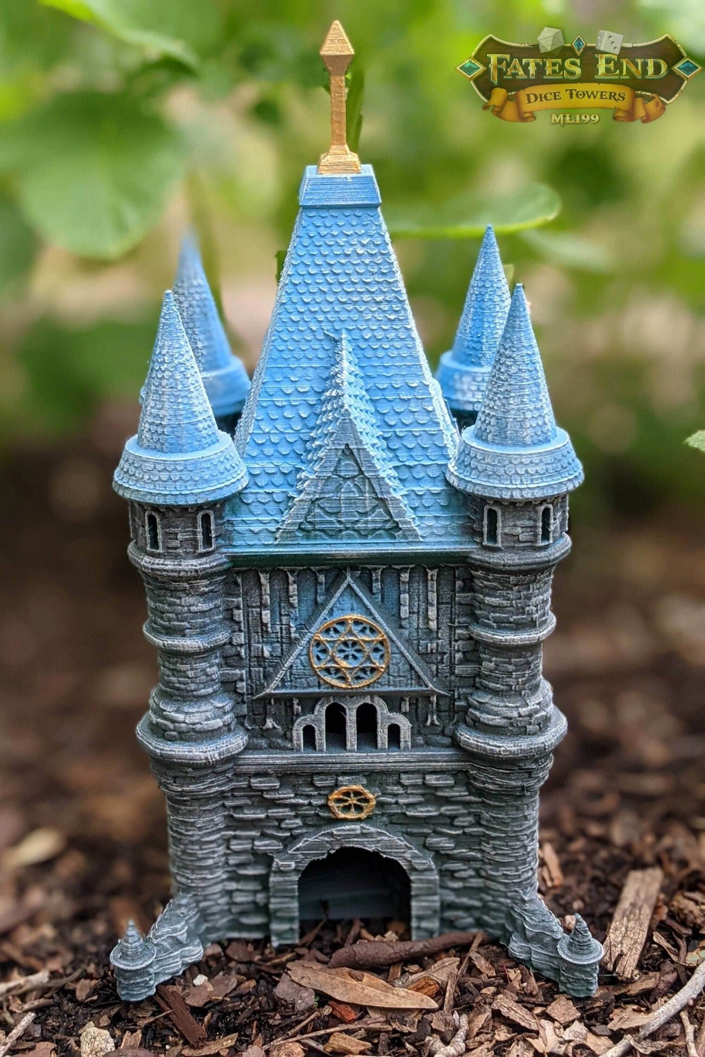 Cleric Dice Tower - Fate's End Collection - Channel Divine Power and Blessings with Every Roll. - Black / Yes- Include Random Dice Set