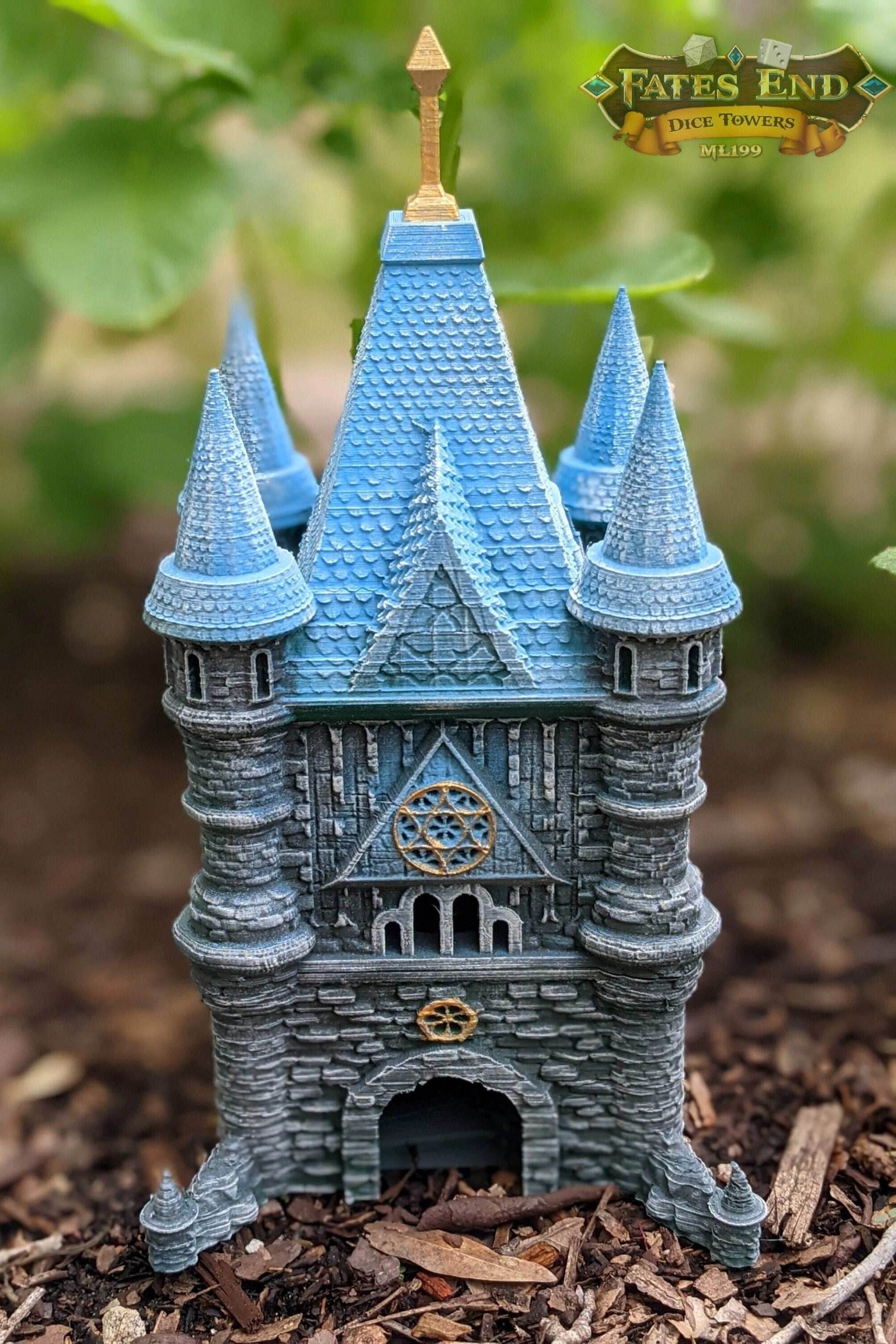 Cleric Dice Tower - Fate's End Collection - Channel Divine Power and Blessings with Every Roll. - Black / Yes- Include Random Dice Set