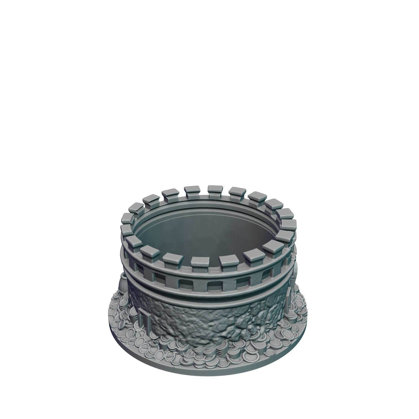 Dungeon Game Master 3D Printed Dice Jail | Dice Vault | Dice Box | Mythic Mugs by Ars Moriendi 3D - The Perfect Dungeon Master Gift! - Black / Yes- Include Random Dice Set